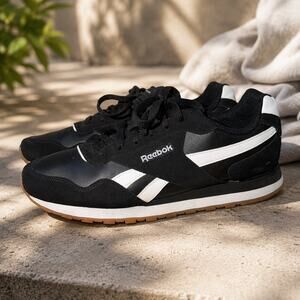 Reebok‎ Classic Harman Run Black White Gum Sole Sneakers Men’s 11.5 EU45